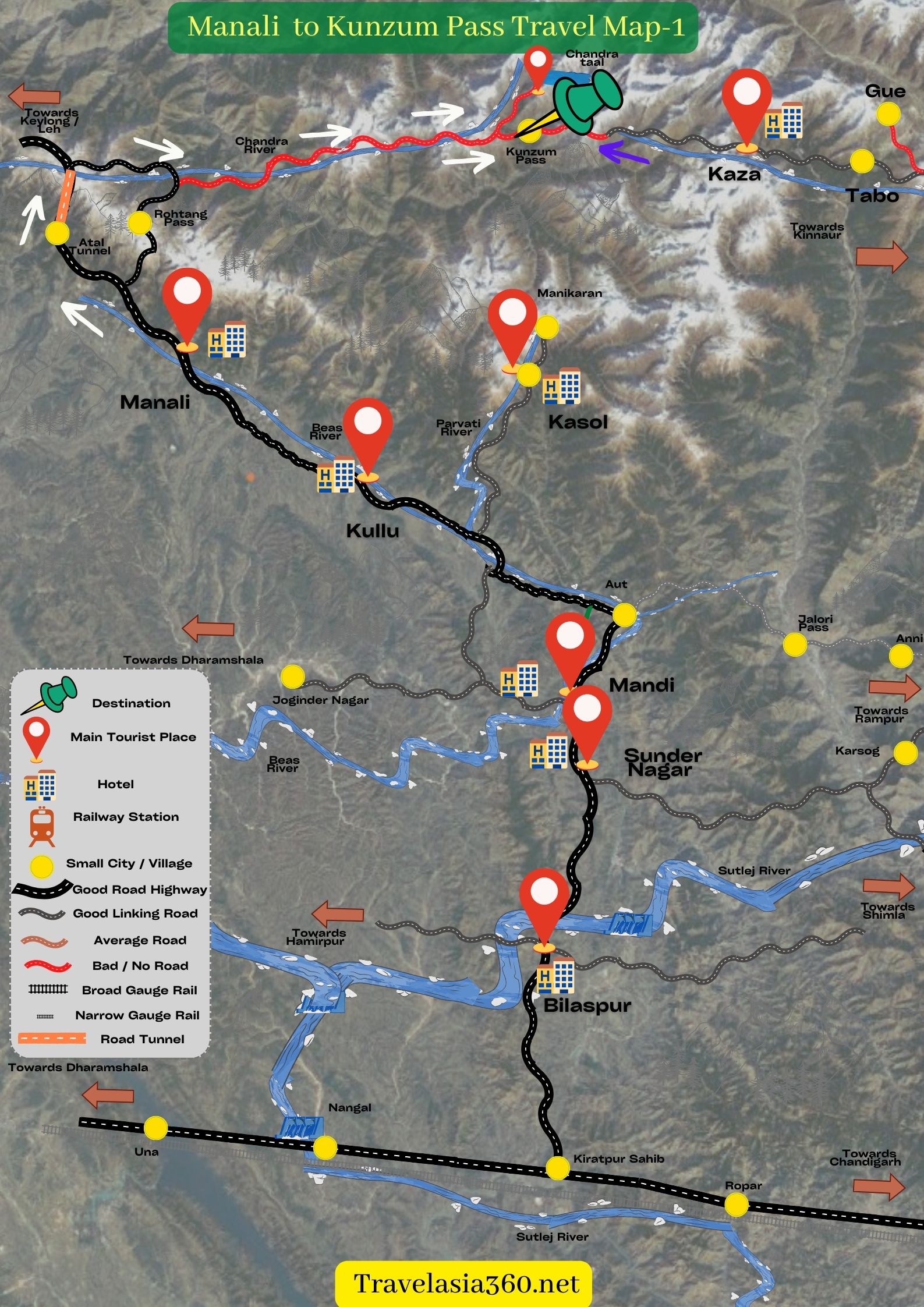 how to reach Kunzum Pass from Manali